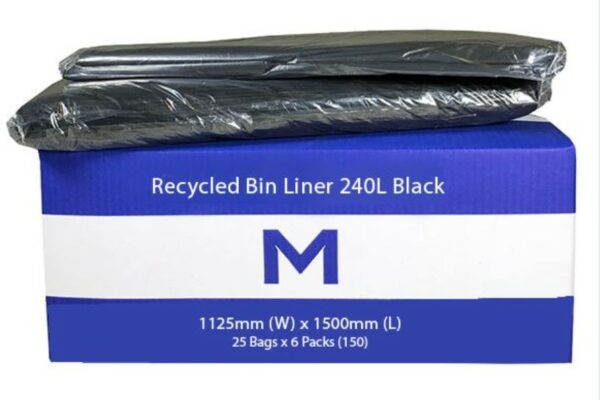 FP Recycled Bin Liner 240L Black