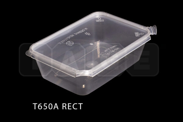 Rectangular Container with Flat Lid (650ml)