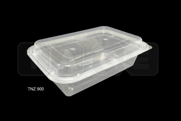 Microwavable Rectangular Container with Domed Lid (900ml)